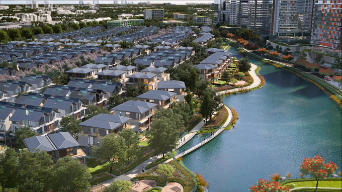 Dự án iD Junction ở trung tâm Long Thành (Đồng Nai) với ba mặt giáp sông hồ và toàn bộ nhà song lập, ba mặt sáng, thoáng tự nhiên