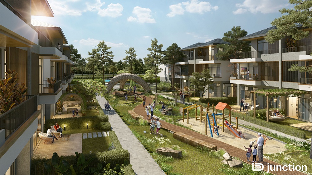 Không gian vui chơi riêng dành cho thiếu nhi giữa 2 dãy biệt thự The Bliss